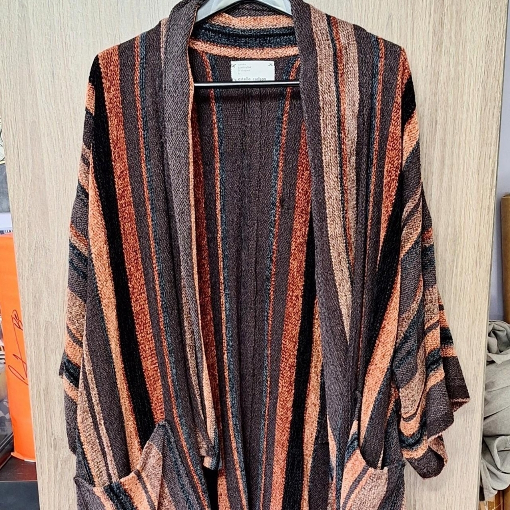 Estelle Carlson Luxury Handmade Hand Woven Shawl Over Coat Wearable Art Jacket